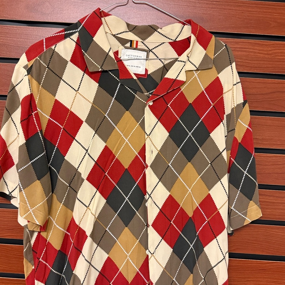 Vibrant Argyle Pattern Shirt